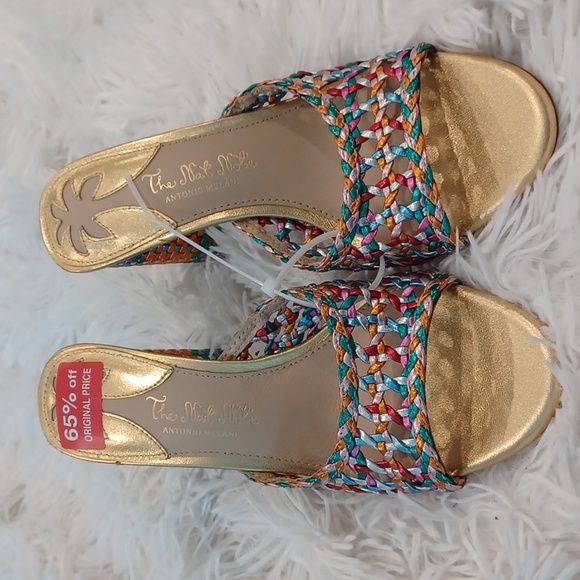 Antonio Melani x The Nat Note Heels Multicolored Sandals All Leather Size 6M NEW - Picture 5 of 16